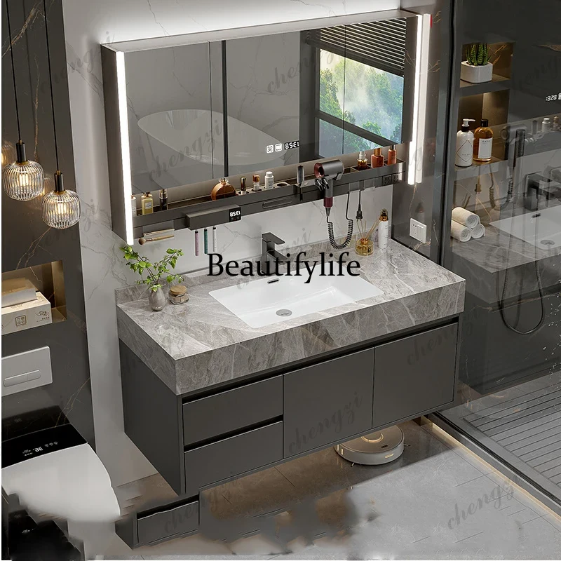Home Bathroom Vanity Combo - A68 Depolama Düzenleyici Dolap Ayna Rafları